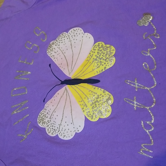 George purple shirt with butterfly and kindness matters girls medium size 7-8 - Picture 5 of 6